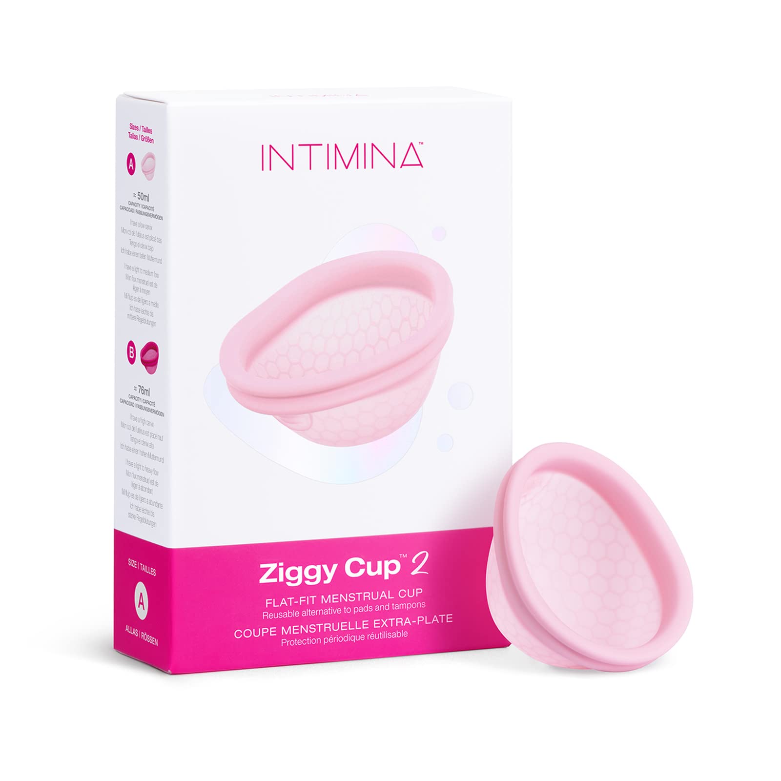 Intimina Ziggy Cup 2 - New Generation Ultra-Thin Flat-Fit Reusable Menstrual Disc (Size A)