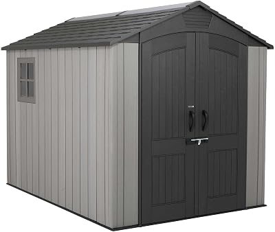 Lifetime Garden Storage Shed 7 x 9.5 ft HDPE Twin-Wall Tan