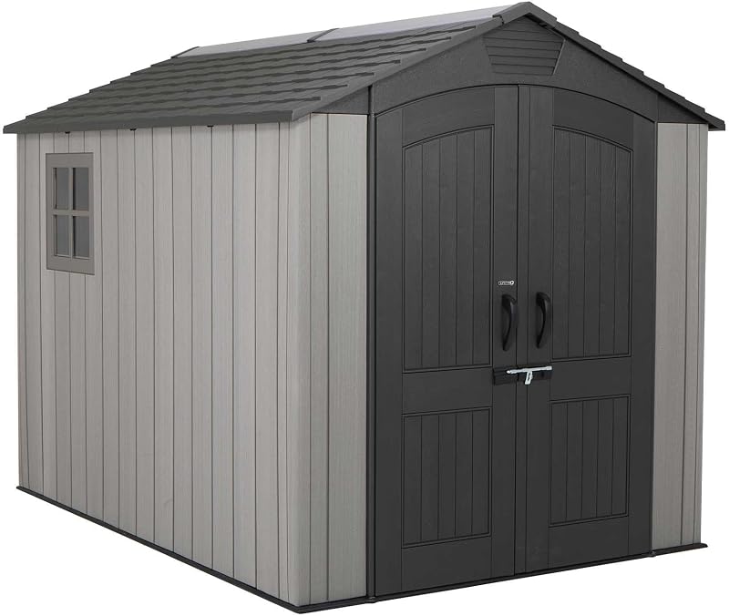 Lifetime Garden Storage Shed 7 x 9.5 ft HDPE Twin-Wall Tan