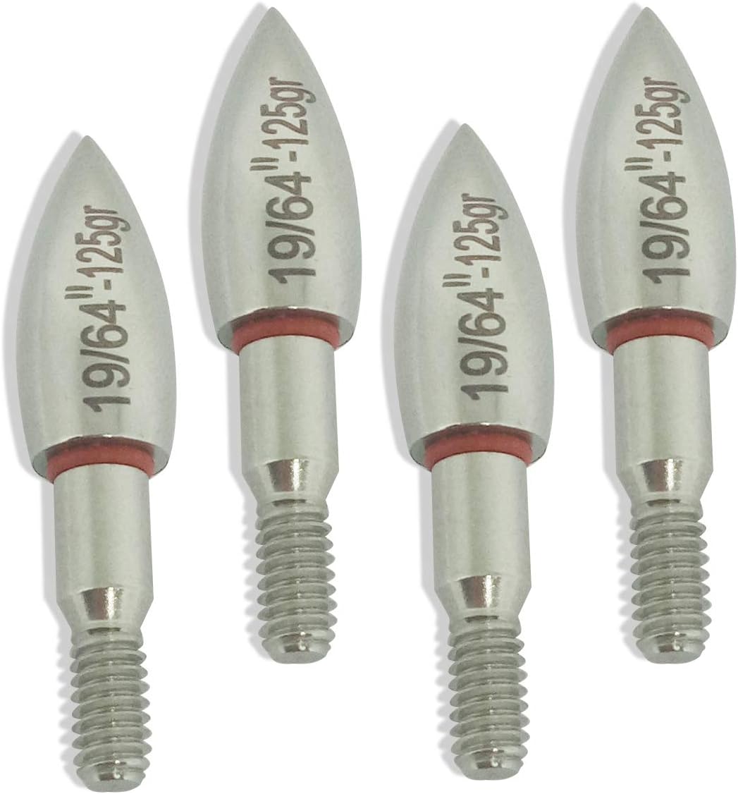nobrand 12 Pieces of Stainless Steel Archery Range Point Archery Range Archery Field Point 100/125 Grain Size Torpedo Target Head : Sports & Outdoors