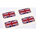 Great Britain Mini Domed Decals Set 4 Emblems British Car Bike Boat... Stickers
