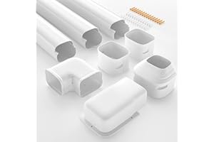 Toutgood 4'' 11Ft Line Set Cover Kit for Mini Split Ductless Air Conditioners and Heat Pumps, Central AC Decorative Upgraded UV-Proof Strong&Durable PP Pipe