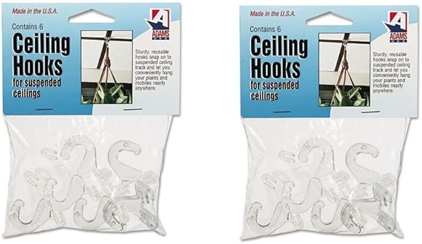 Amazon Com Adams 1900993241 Clear Plastic Ceiling Hooks 5 16 X 3