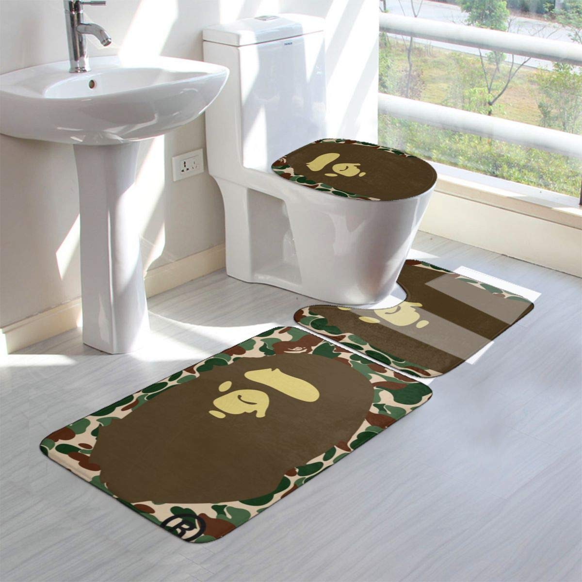 Bath Mat Piece Bathroom Rug Set Bape 23 Non Desertcart UAE