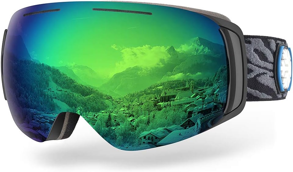 Snowledge Frameless Ski Snow Goggles, Snowboard Goggles for Women Men with Anti-Fog, 100% UV400 Protection and Quick Change Magnetic Lens