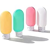 UZDOTB Travel Bottles for Toiletries: 4 Pack 2oz Leak-Proof Squeeze Bottles TSA Approved Refillable Toiletry Bottle, Portable