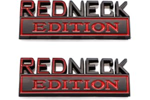 2 Pcs Redneck Edition Emblem Car Side Rear Front Hood Trunk Door Badge 3D Decal Sticker Fit for Car Truck SUV (Redneck, Black