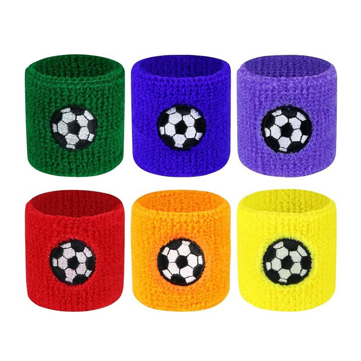 Hsthe Sea 6 Pieces Sports Wristbands for Sports Wrist Sweatbands Colourful Cotton Terry Wrist Bands Absorbent Wristbands Hand Wrist Sweat Band