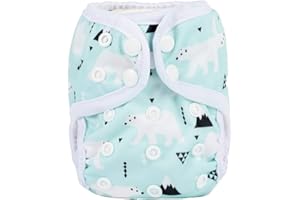 Sigzagor Newborn Baby Diaper Nappy Cover 8lbs-10lbs (Polar Bear)