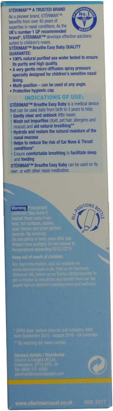 Sterimar 50ml Baby Nasal Hygiene Spray (2 x 50ml), Multicoloured, 50 ml (Pack of 2) - Image 3