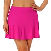 Turnhier Womens Swim Skirt High Waisted Ruffle Tummy Control Tankini Swimsuit Bathing Suit Bottoms with Pockets