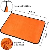 URAQT Microfiber Cloths 6 Pack Car Cleaning 60x40cm Orange Grey 400gsm view 2
