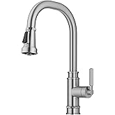 KRAUS Allyn Transitional Industrial Pull-Down Single Handle Kitchen Faucet in Spot-Free Stainless Steel, KPF-4101SFS