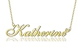 AOLO Katherine Heart Name Necklace 18k Gold Plated