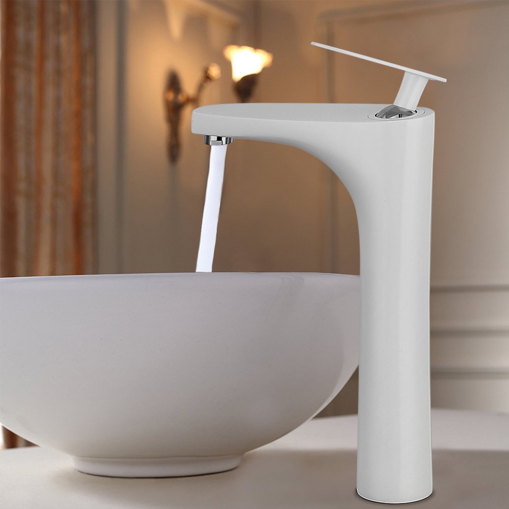 Baño lavabo alto grifo mezclador monomando para fregadero con caño