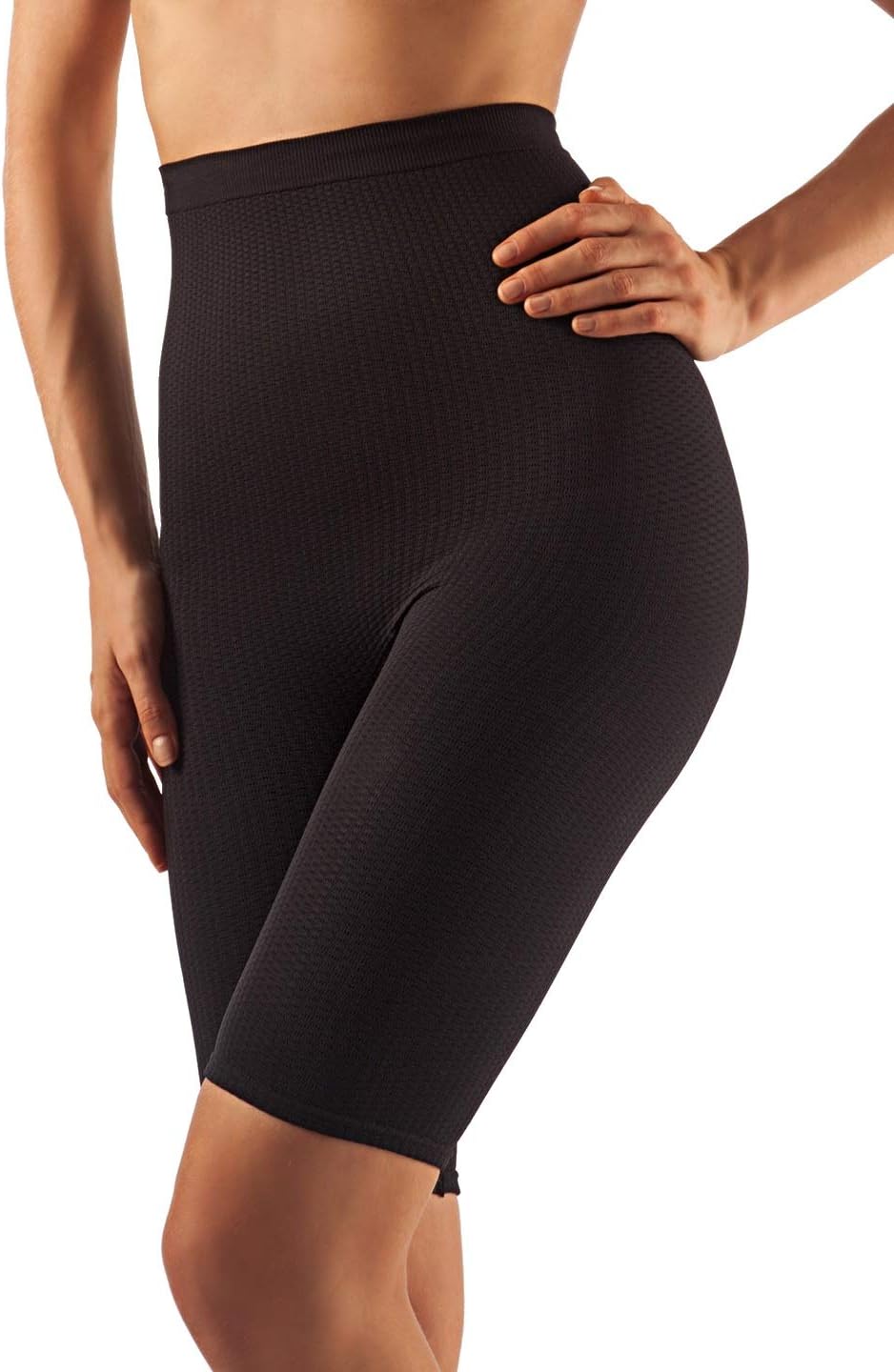 413 Women's high-Waisted Anti-Cellulite micromassage Shorts with Milk Fibre