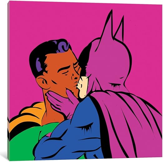 Amazon.com: iCanvasART Gay Batman & Superman Gallery Wrapped Canvas Art  Print by TECHNODROME1, 26" x 0.75" x 26": Posters & Prints