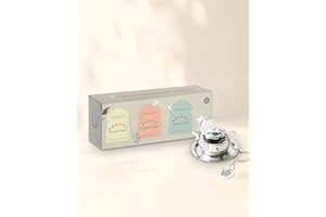 Makaibari Festive Pack Trio Assortment with Infuser : Awaken + Evoke + Revere | USDA Certified Premium Darjeeling Tea | Anti-Oxidants, Immunity Booster | Tin Caddy | 100g x 3 + Infuser