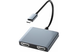 Dnkeaur USB C to Dual HDMI Adapter 4K,Docking Station Dual Monitor, Type C to HDMI Splitter Extended Display, Laptop Docking Stations Connect Two Monitor, MST Mode (Extended displays) Only for Win OS