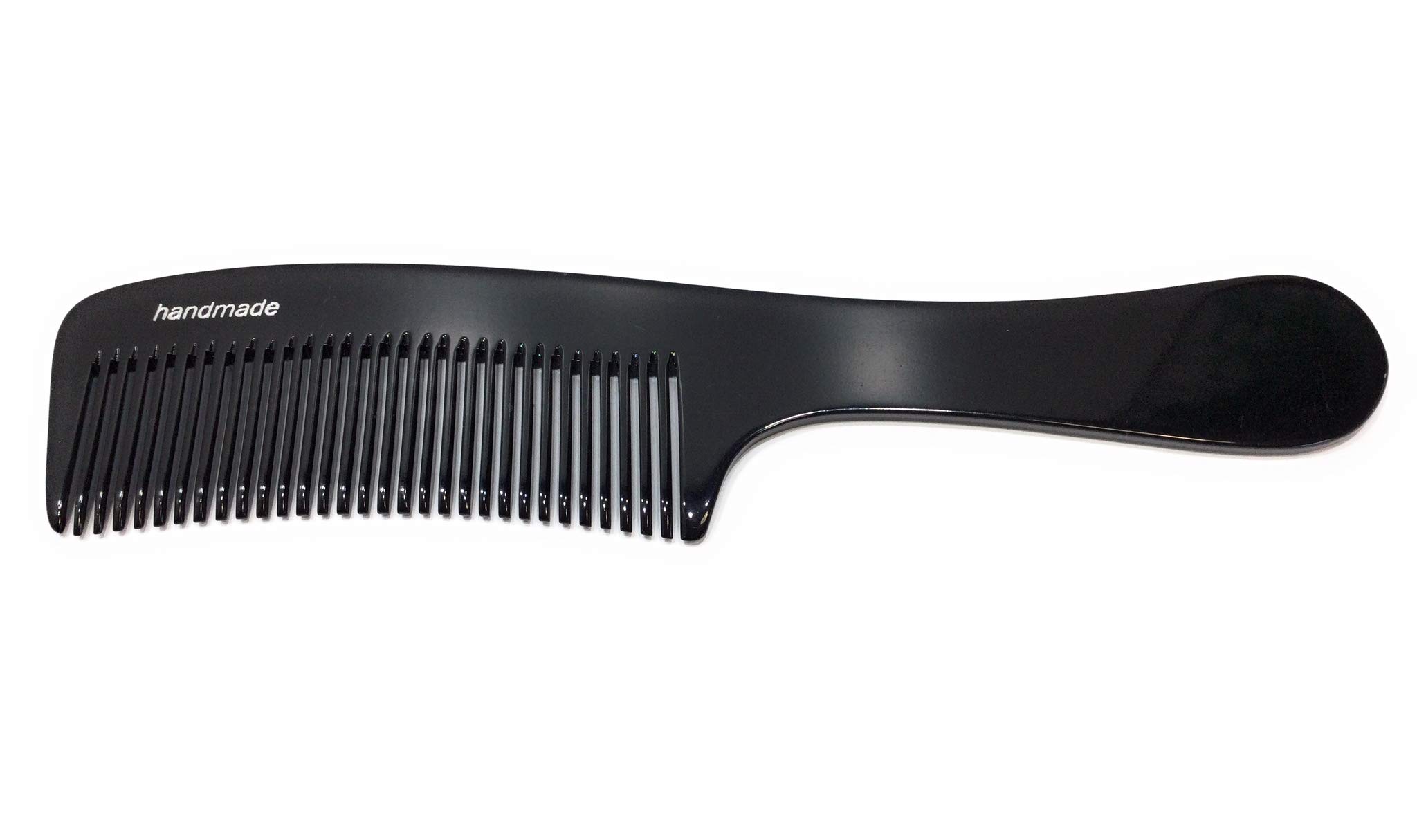 Swedish Crown Handle Comb Saw Cut 20 cm Handmade Hairdressing Comb Black (6050 CA)