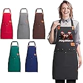 XSTZR Personalized Apron for Men & Women with Custom Name, Logo & Photo,4 Pockets – Perfect for Cooks & Coffee Lovers