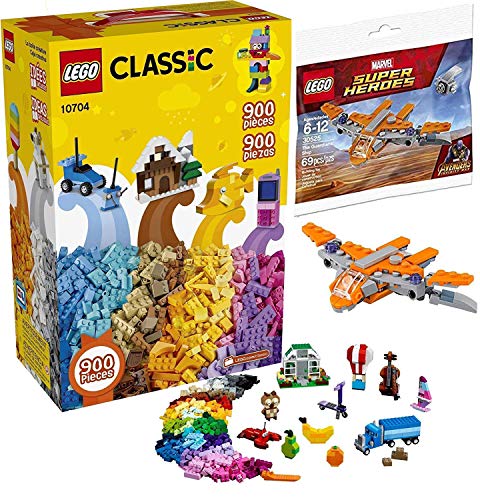 LEGO Super Ship Avengers Guardians Brick Set Bundled with + Bundled with Classic Creative Building Mega Big Box Set 10704