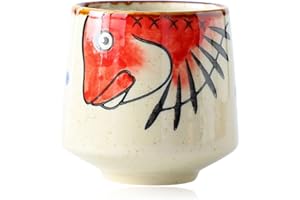 RUNROTOO Japanese Porcelain Teacup Hand-Painted Ceramic Cup Without Handle Vintage Pottery Cup for Sushi