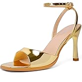 Mostrin Strappy Heels for Women Square Open Toe Lace Up Heeled Sandals Ankle Strap Sexy Stiletto High Heels for Party, Prom, Dating, Wedding