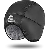 Botack Duck Down Earflap Hat, Ultra Lightweight Waterproof Windproof Down Fleece Warm Beanie Hat for Skiing