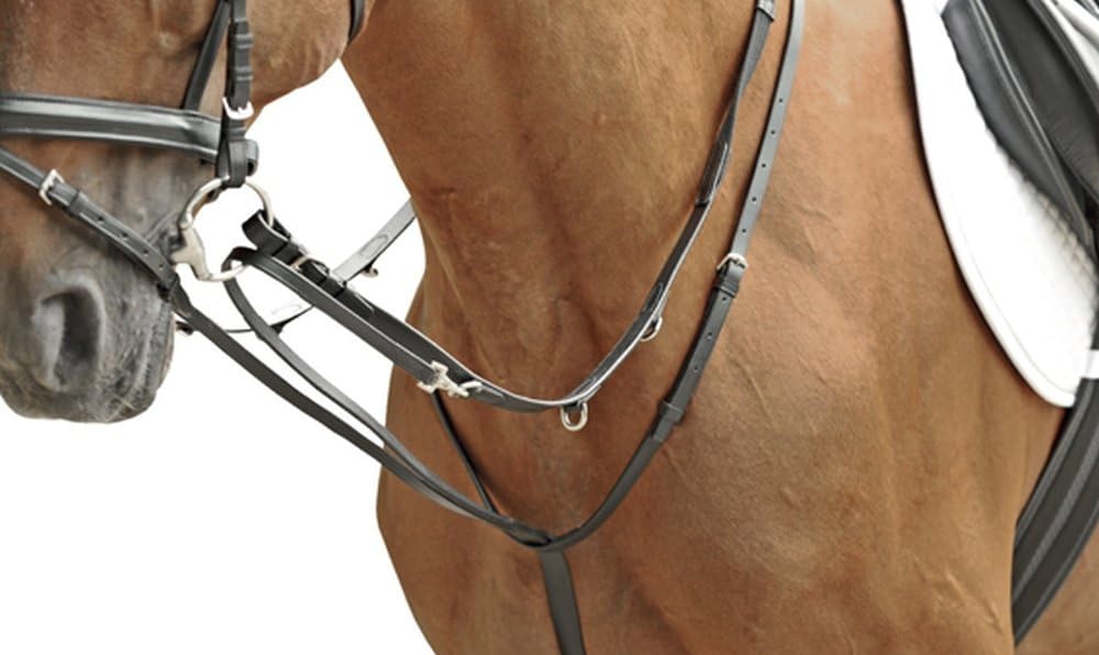 HKM Market Harborough Horse Riding Leather Martingale Reins