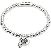 Uno de 50 Silver-Plated Stretch Bracelet, Heart Charm with Crystal