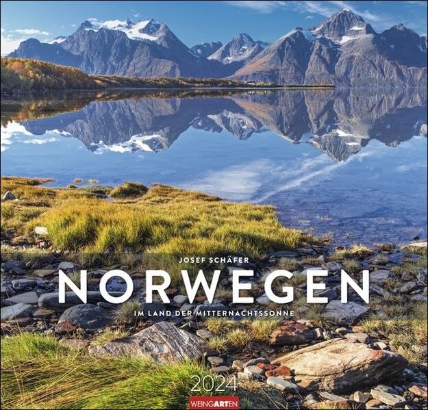 Norwegen Kalender 2024. Reise-Wandkalender mit 12 atemberaubenden Fotografien im Land der Mitternachtssonne. Landschafts-Kalender 2024 zum Aufhängen. 48x46 cm.: Im Land der Mitternachtssonne