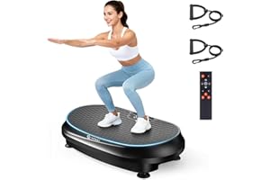 HIFAST Curved Vibration Plate Exercise Machine, XL Vibration Plate 400 lbs Capacity with 9 Auto Modes and 120 Adjustable Speeds, Whole Body Vibration Plate Machine for Home Women Men
