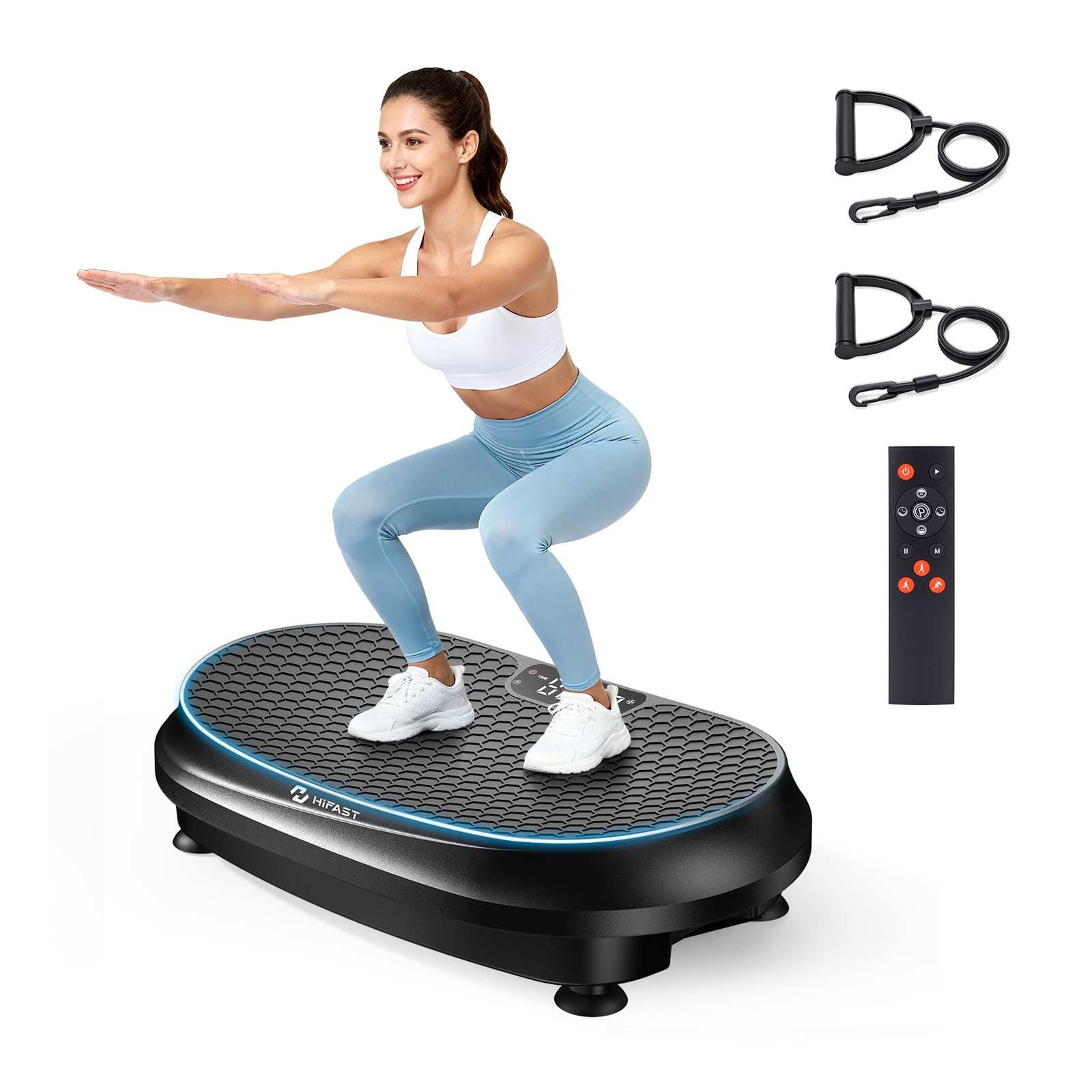 Photo 1 of Curved Vibration Plate Exercise Machine, Vibrating Plate 400 lbs Capacity with 9 Auto Modes and 120 Adjustable Speeds, Large LED Display, Touch and Remote Control, Vibration Platform for Home (Black)