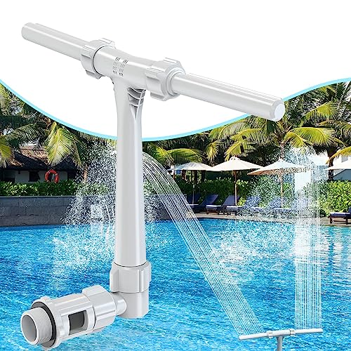 [Patent Pending] 2025 Upgrade Pool Fountain - Dual Spray Water Fountains for Above Ground/Inground Pools, 2-in-1 Adjustable Waterfall Pool Sprinkler Fountain