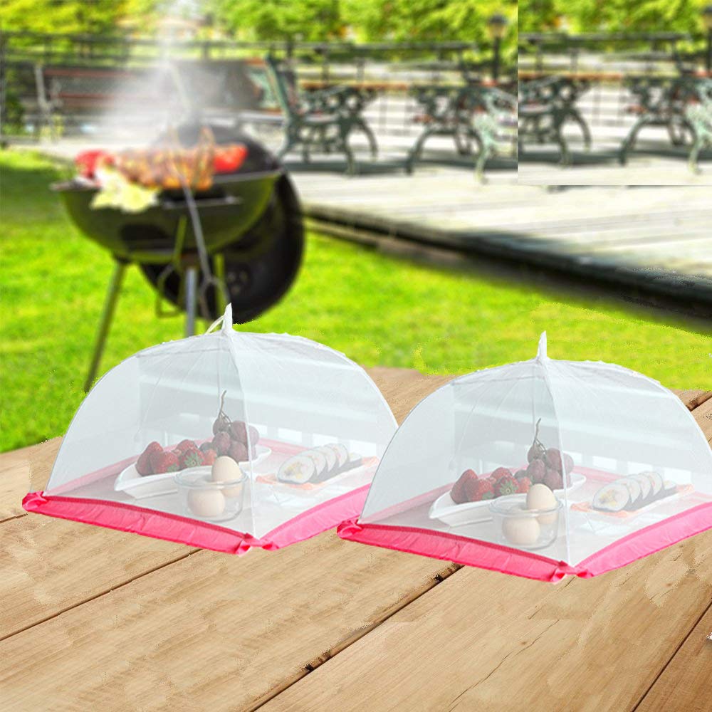 Veahom 4 Packs 17 inch Mesh Food Covers Tent Protectors for Parties, Picnics, BBQs, Reusable and Collapsible Pop Up Food Cover, Ideal for Indoor and Outdoor Use