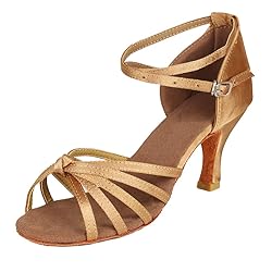 DKZSYIM Women's Satin Latin Dance Shoes