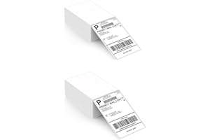 ASprink 4"x 6" Fanfold Thermal Labels - Thermal Shipping Labels Self Adhesive - White Mailing Labels for Thermal Label Printers 2 Pack (Fanfold Style & 500 Labels/Pack)