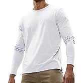 MIER Men's Long Sleeve Shirts Soft Stretch Combed Cotton Tees Crew Neck Classic Fashion Casual T-Shirt