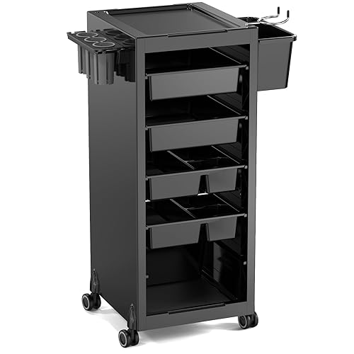 OmySalon Salon Trolley Cart with Wheels Drawers, Hair Cart