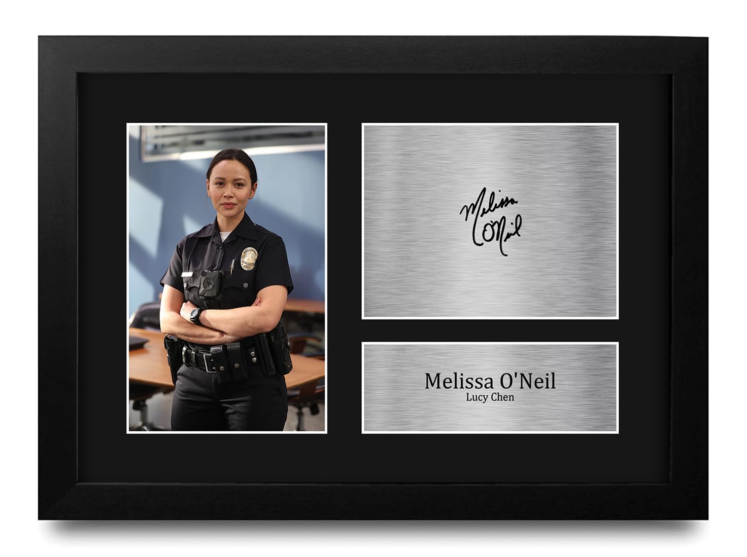 HWC Trading Melissa O'Neil The Rookie Lucy Chen Gifts Printed Signed Autograph Picture for TV Show Fans - A4 Framed