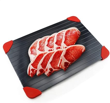 Amazon 解凍プレート ステーキの快速解凍皿 航空機用アルミニウム合金製 高速安全解凍冷凍肉料理ステーキシーフードクイック解凍トレイ 最も安全 無電気 電子レンジなし ドリップトレイ シリコーンパッドを送る S 23x16 5x0 3cm La Dream シートまな板 通販