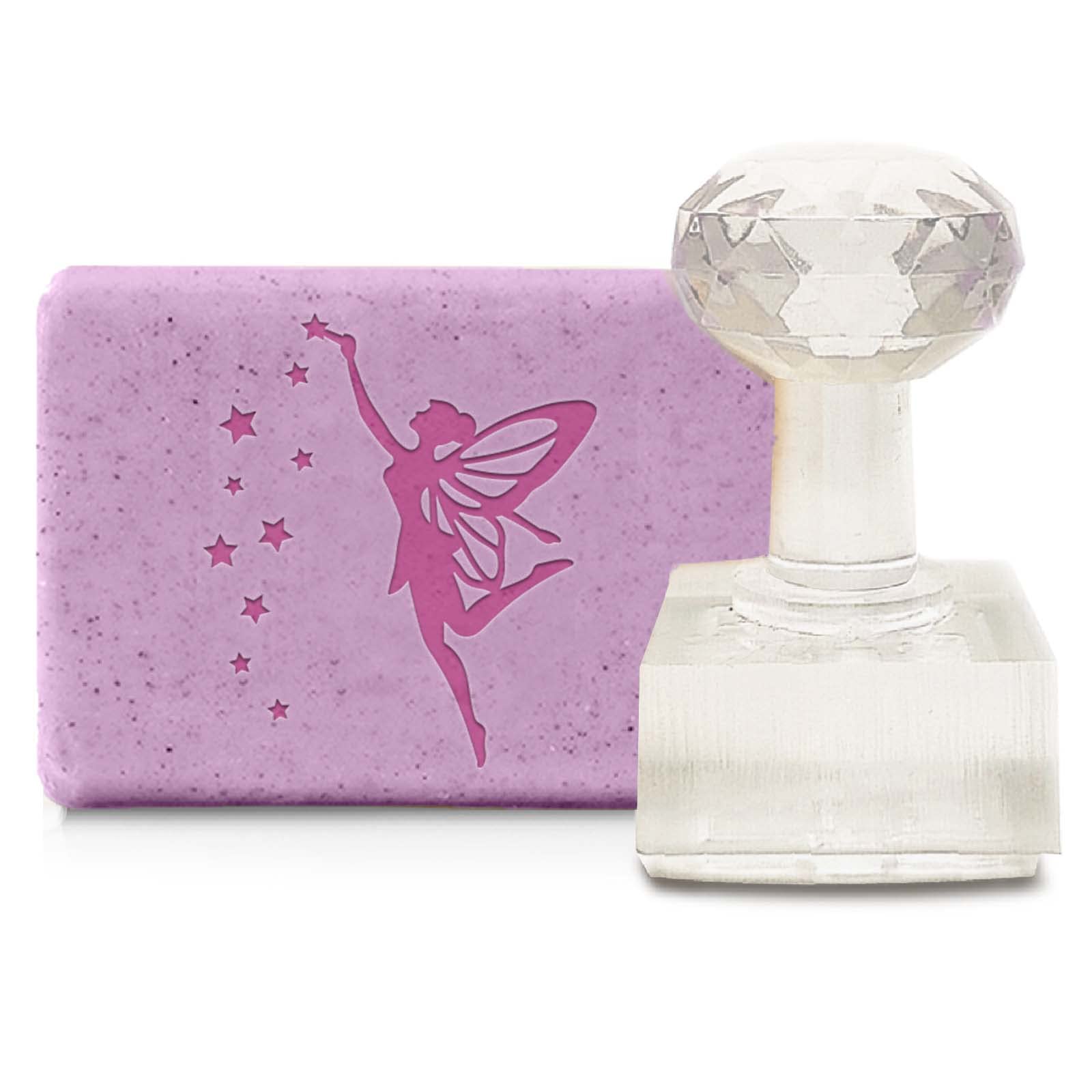 CRASPIRE Handmade Soap Mould Fairy Stamp DIY Acrylic Stamp Soap Embossing Stamp Soap Chapter Imprint Stamp for Handmade Soap Cookie Clay Pottery Biscuits DIY Bridal Shower Gift