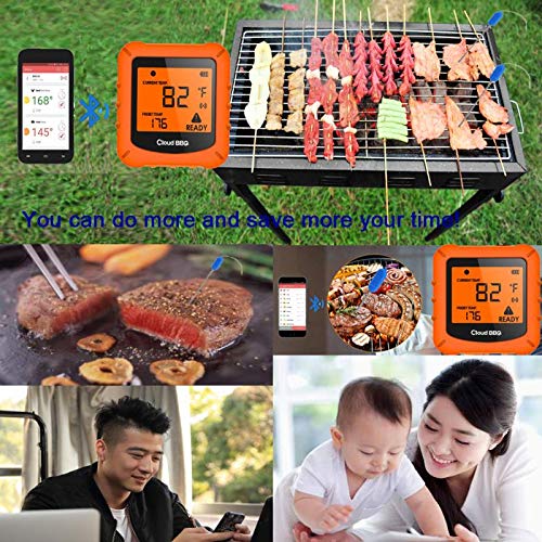 SHANGRI-LA Meat Thermometer Wireless Digital Smart BBQ Grill Accessories for Smoker Electronic Cooking Remote Monitor High Temperature Thermometer for Easy Cooking