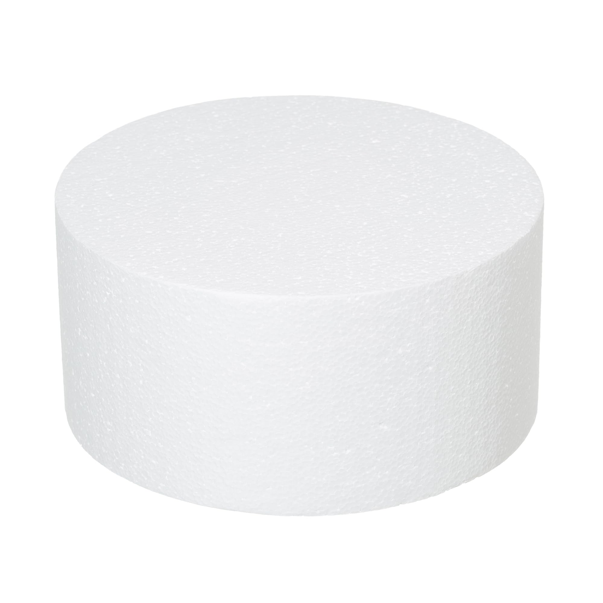 Photo 1 of Crafare 8x4Inch Foam Dummy Round Cake for Crafts 2pcs Round Cake Dummy Discs for Cake DIY Projects Wedding Holiday Christmas Crafts Making and School Modeling