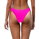 Aqua Eve Women Cheeky Bikini Bottom Brazilian High Cut Swim Bottom Low Rise Bathing Suit Bottom