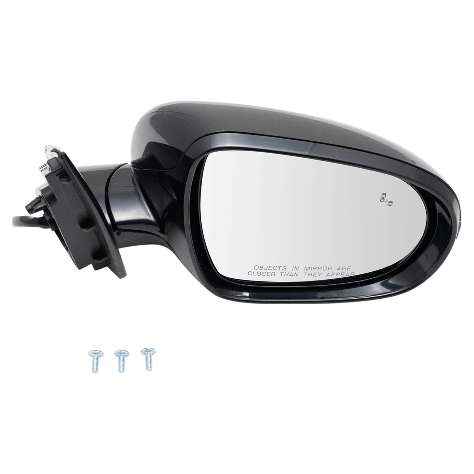TRQ Passenger Side Mirror Power Heated Manual Folding with Blind Spot Indicator Compatible with 2016-2020 Kia Sorento Paint to Match KI1321208 Image
