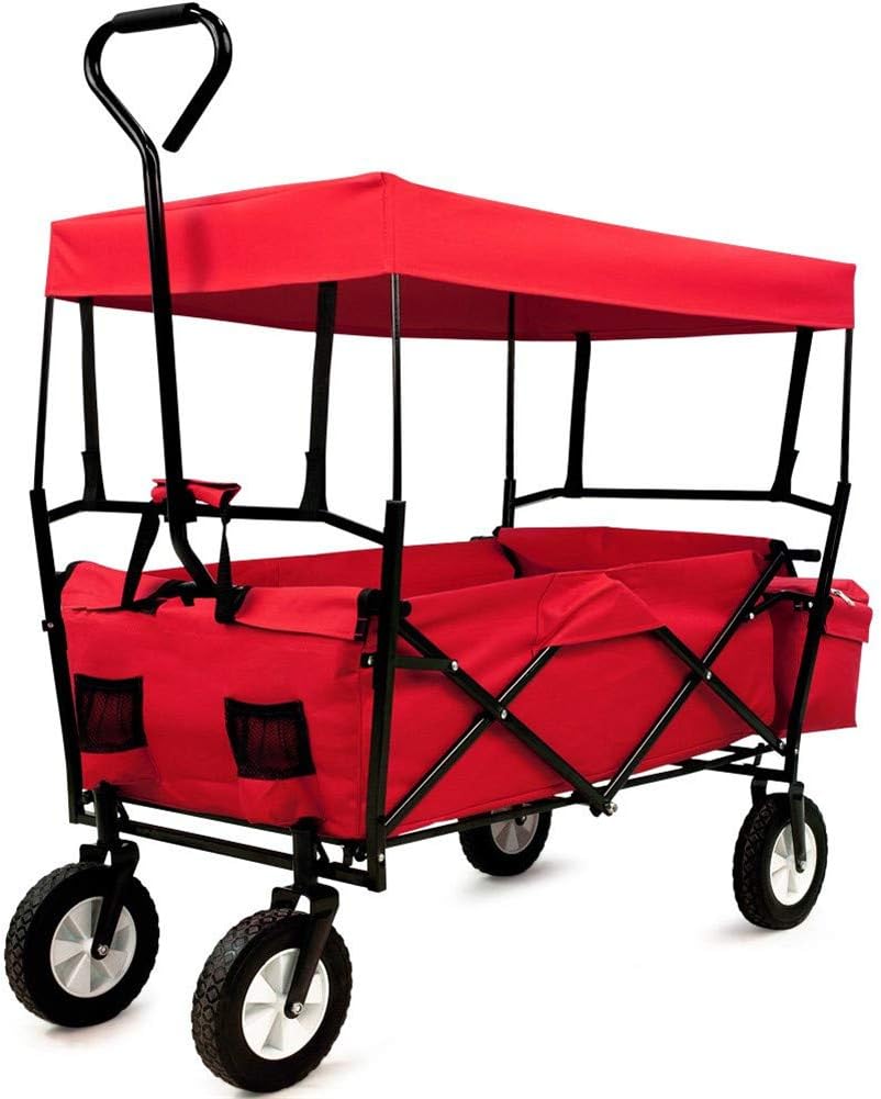 DYHQQ Carro de vagones con Techo Plegable Festival Camping ...