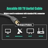 Ancable 2M TV Aerial Coaxial Cable Male to Male Black Right Angle Gold Plated view 3