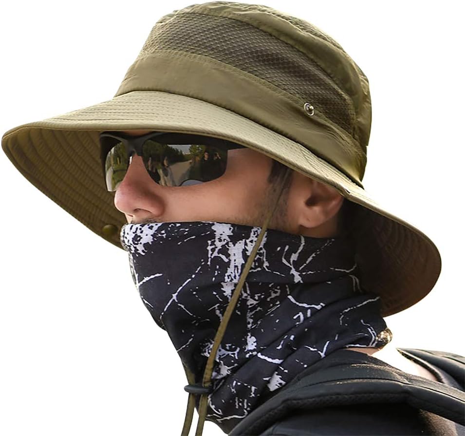 Fishing Sun Boonie Hat Wide Brim Outdoor Hiking Safari Summer Hunting Hat UV Protection Sun Cap